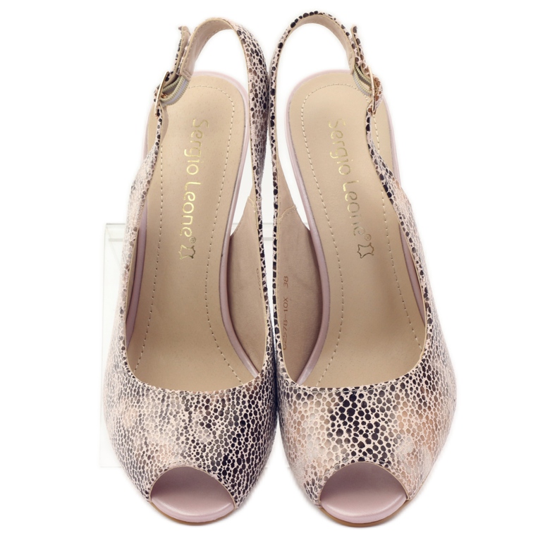 Sandals on the post of Sergio Leone 578 brown pink 4