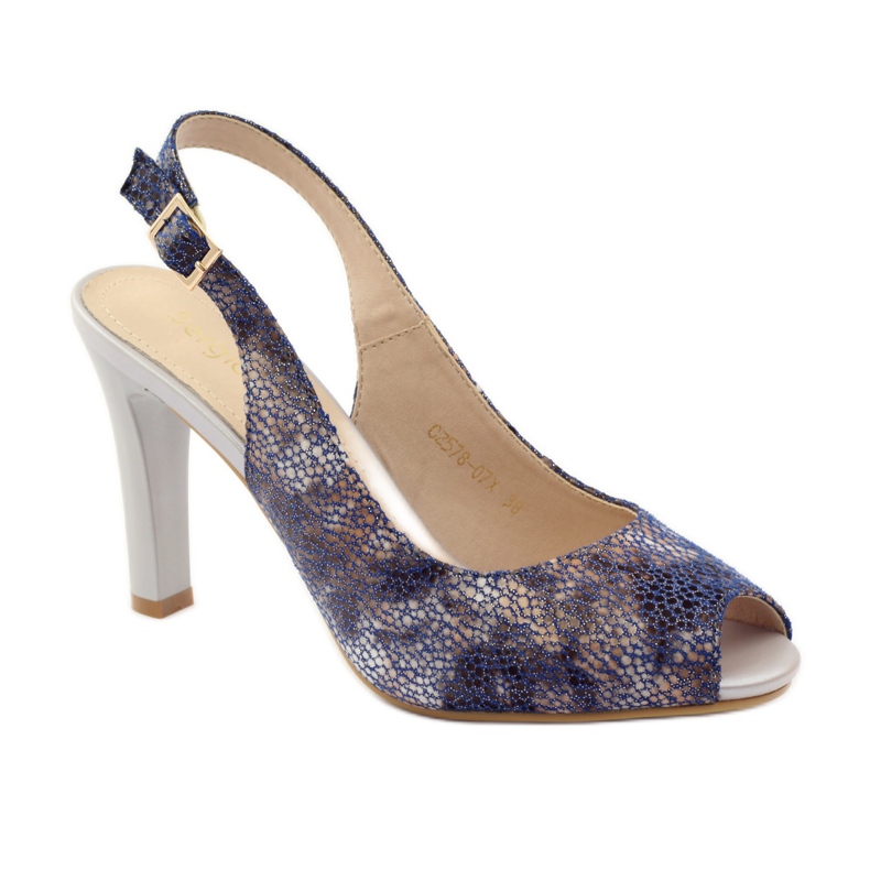 Sandals on the post of Sergio Leone 578 brown navy blue 1