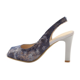 Sandals on the post of Sergio Leone 578 brown navy blue 2