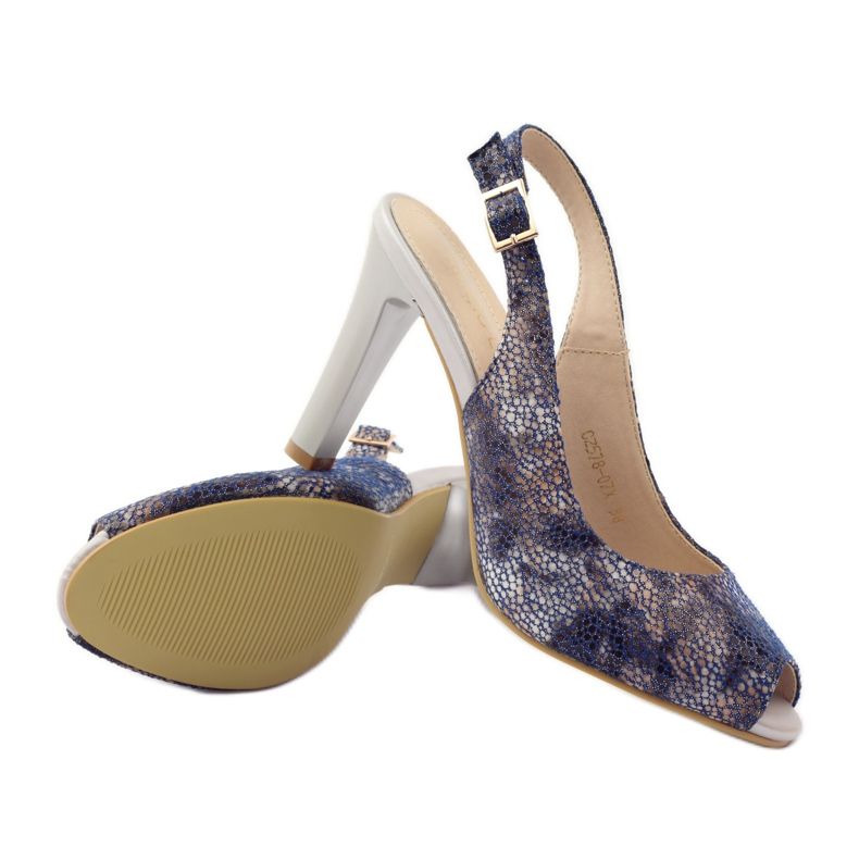 Sandals on the post of Sergio Leone 578 brown navy blue 3