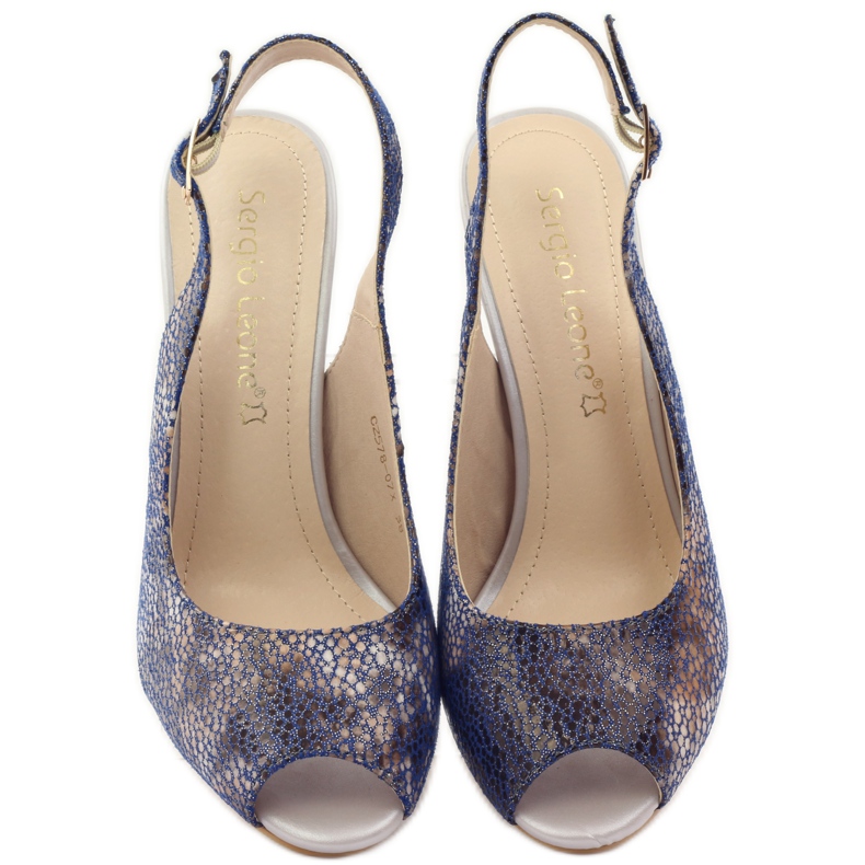 Sandals on the post of Sergio Leone 578 brown navy blue 4