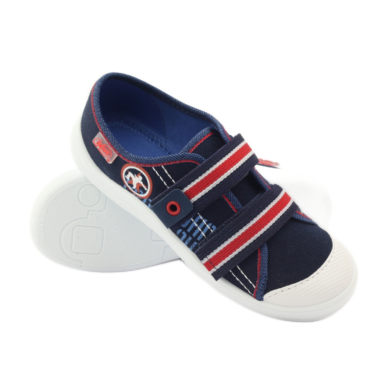Slippers of boys' sneakers Befado 672Y058 navy blue red white 3