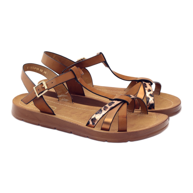 Filippo Panther women's sandals wz 103 brown yellow 3
