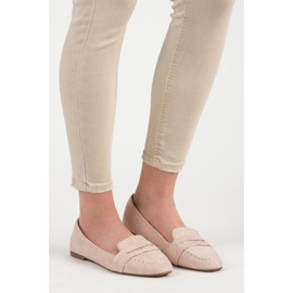 Small Swan Suede loafers with glitter pink 1