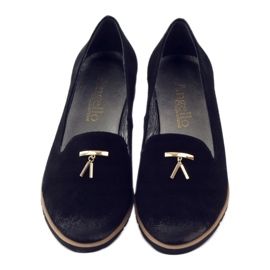 Shoes with gold ornament Angello 1346 black 4