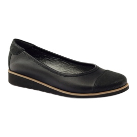 Angello Women's leather loafers 1325 black 1