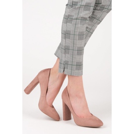 Ideal Shoes Elegant pumps on the post pink 2 Ideal Shoes Elegant pumps on the post pink 2