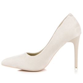 Cream high heels brown 1