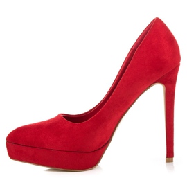 Bestelle Suede heels on the platform red 4