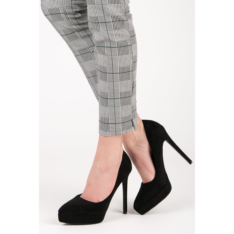 Bestelle Suede heels on the platform black 2