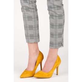 Yellow suede heels 2