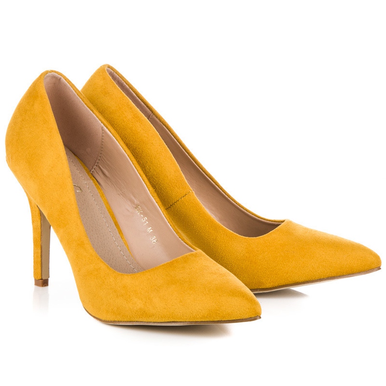 Yellow suede heels 1
