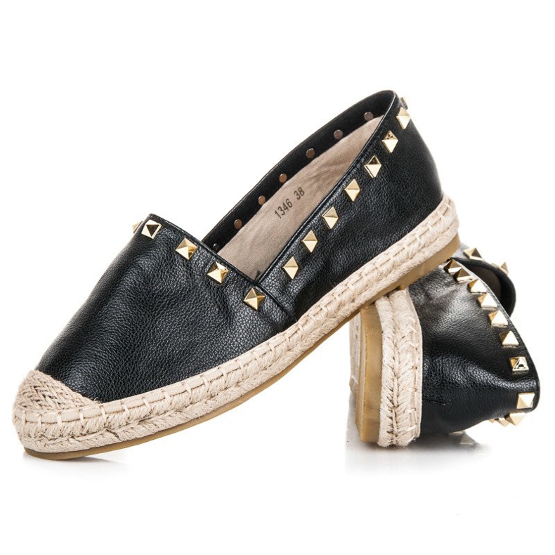 Coura Black espadrilles with studs 1