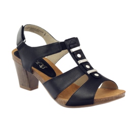 Women's sandals with Velcro Caprice black 1