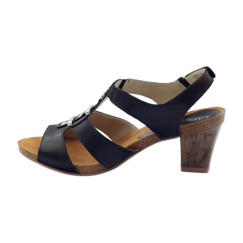 Women's sandals with Velcro Caprice black 2