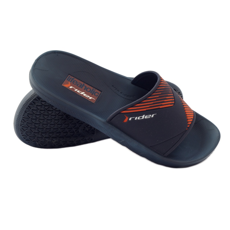Rider navy blue leisure men's slippers orange 3 Rider navy blue leisure men's slippers orange 3