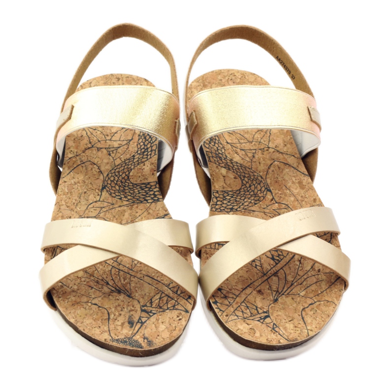 Women's sandals cork Big Star 274370 yellow 4