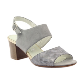 M.Daszyński Leather sandals Daszyński gray grey 1