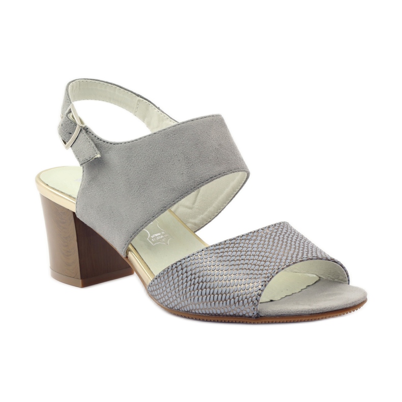 M.Daszyński Leather sandals Daszyński gray grey 1