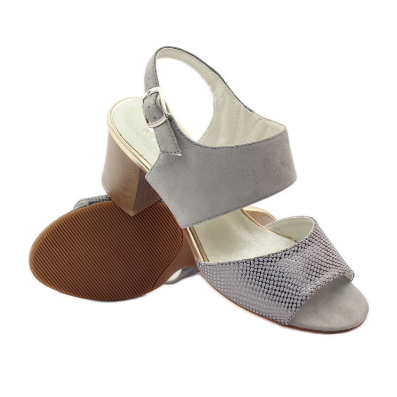 M.Daszyński Leather sandals Daszyński gray grey 3