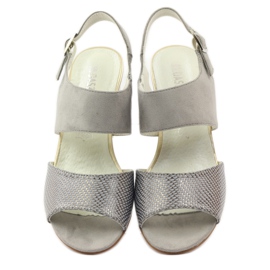 M.Daszyński Leather sandals Daszyński gray grey 4