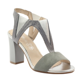 M.Daszyński Leather sandals Daszyński gray grey 1