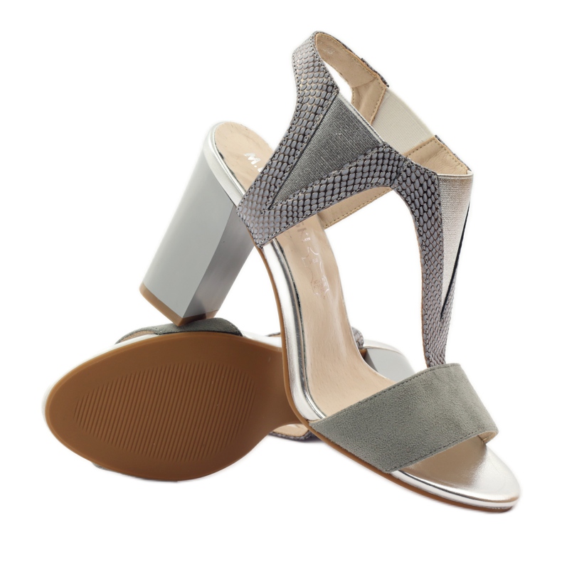 M.Daszyński Leather sandals Daszyński gray grey 3