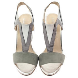 M.Daszyński Leather sandals Daszyński gray grey 4