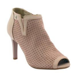 M.Daszyński Openwork boots with a Daszyński leather insert pink 1