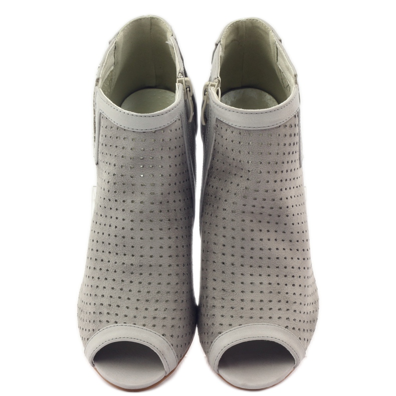 M.Daszyński Openwork boots with a Daszyński leather insert grey 4