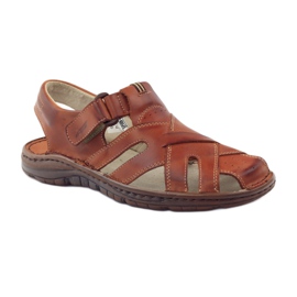 Naszbut 052 brown men's sandals with velcro 1 Naszbut 052 brown men's sandals with velcro 1