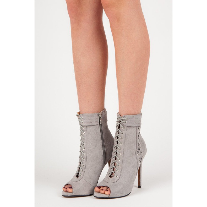 Seastar Tied open toe boots grey 2