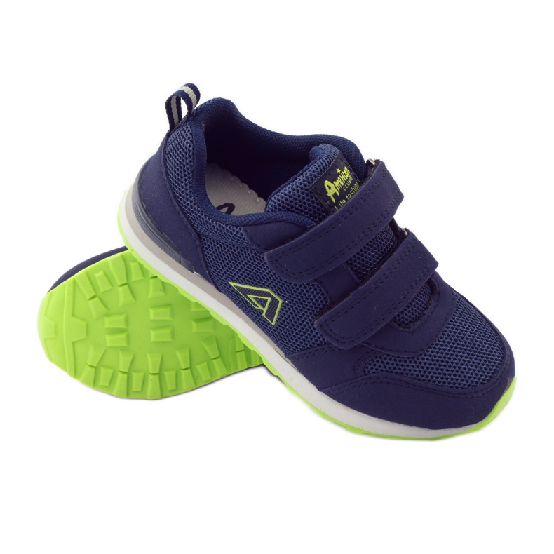 American Club American leather insole sports shoes navy blue green 3 American Club American leather insole sports shoes navy blue green 3