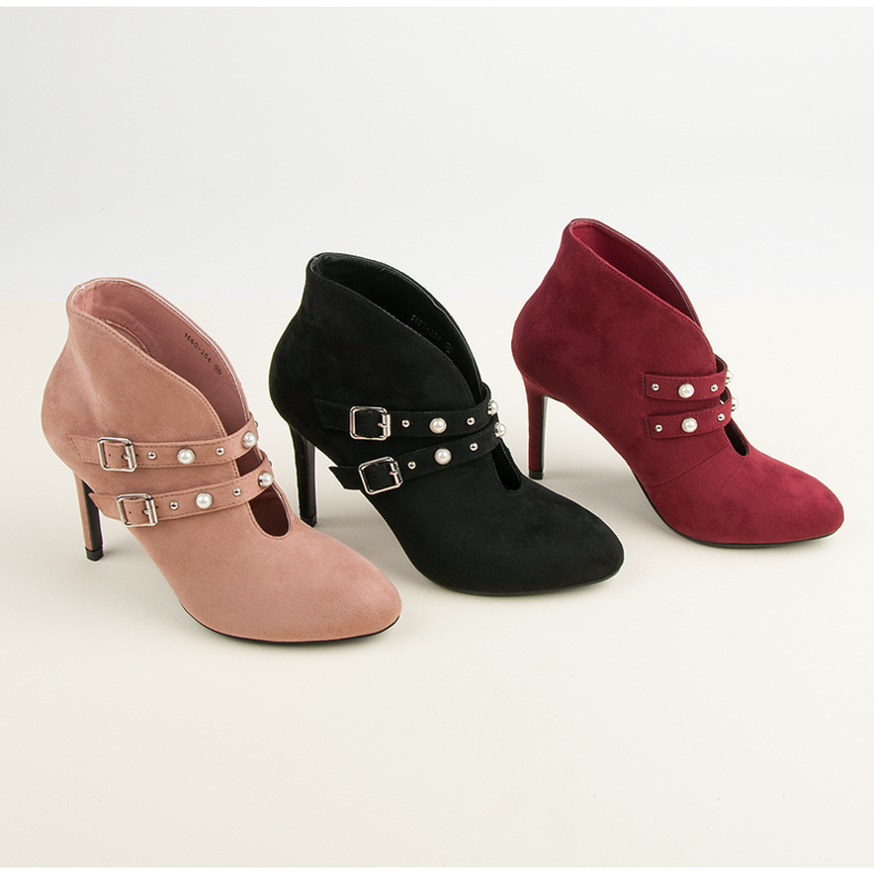 Cm Paris Pink ankle boots with buckles 1