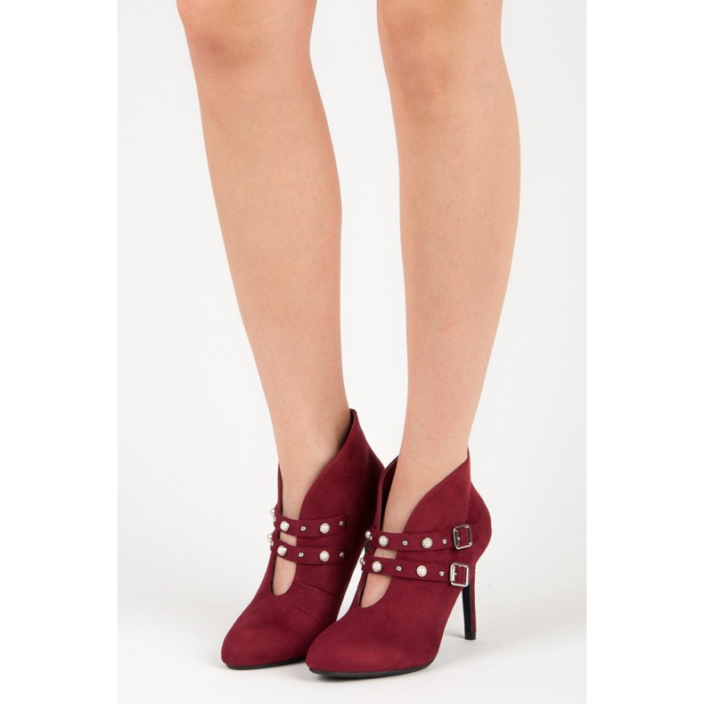 Cm Paris Maroon boots with buckles red 2