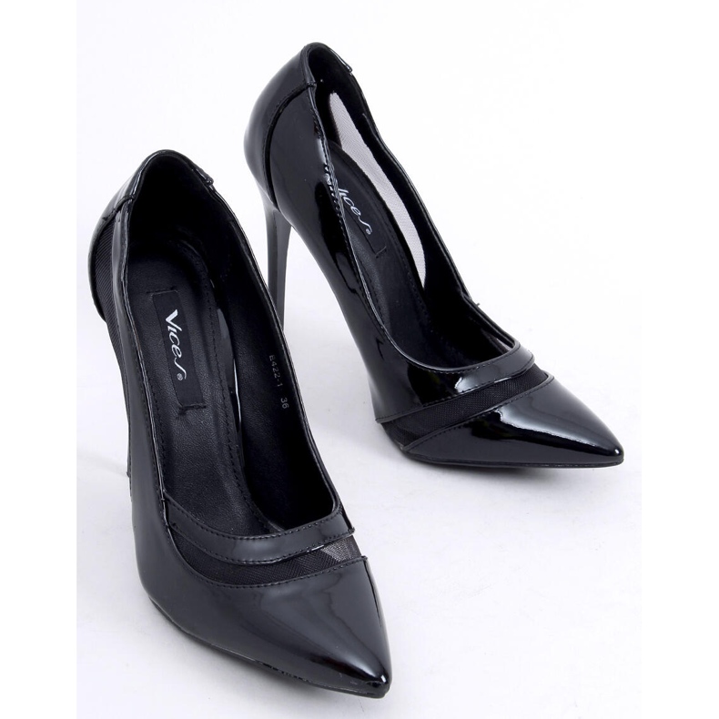 Pumps on a pin with mesh E422 Black 1