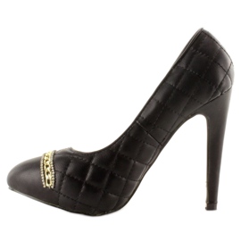 Pumps quilted on a stiletto 200-71 Black 1