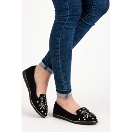 Fama Suede lords with embellishments black 2