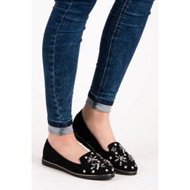 Fama Suede lords with embellishments black 1