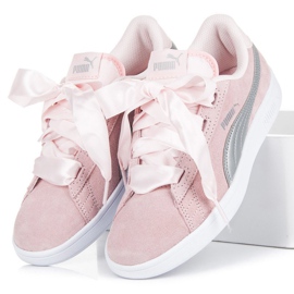 Puma smash V2 ribbon jr pink 1