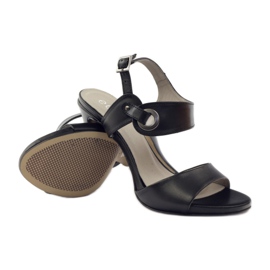 Leather sandals on a heel Edeo 3208 black 3 Leather sandals on a heel Edeo 3208 black 3