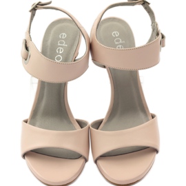 Leather sandals on a pin Edeo 3208 pink 4