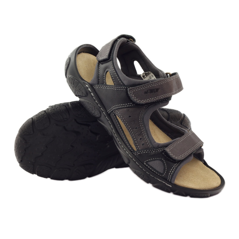 Naszbut 043 velcro leather sandals black grey 3 Naszbut 043 velcro leather sandals black grey 3