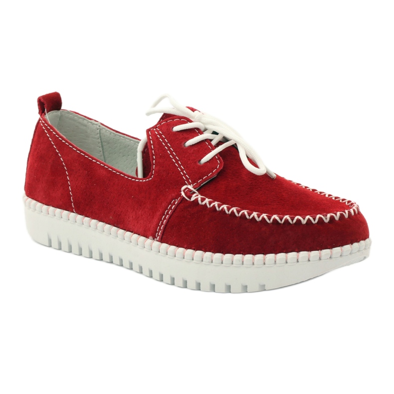 Leather suede creepers Filippo DP020 / 18 RD red 1