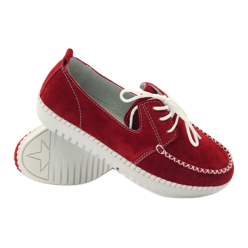 Leather suede creepers Filippo DP020 / 18 RD red 3
