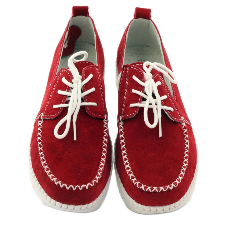 Leather suede creepers Filippo DP020 / 18 RD red 4
