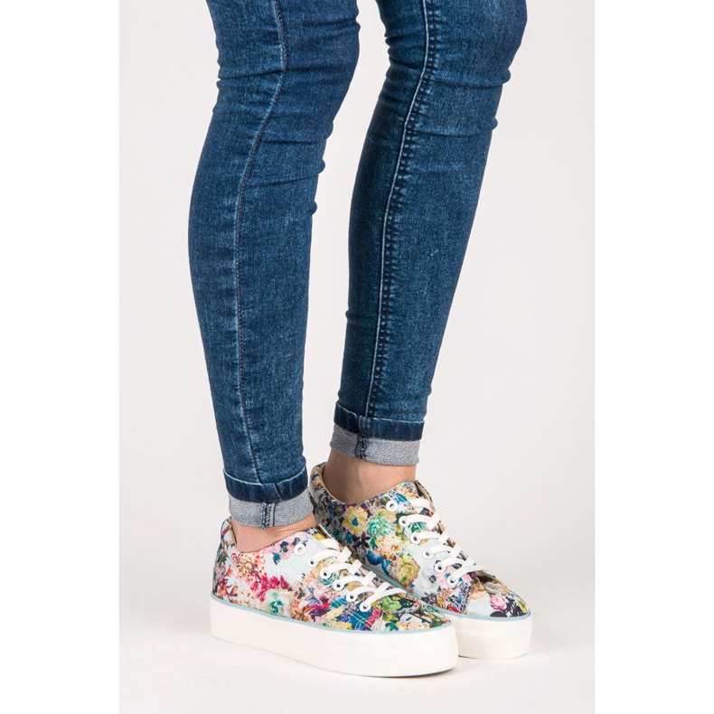 Yes Mile Tied Sneakers With Flowers multicolored 1