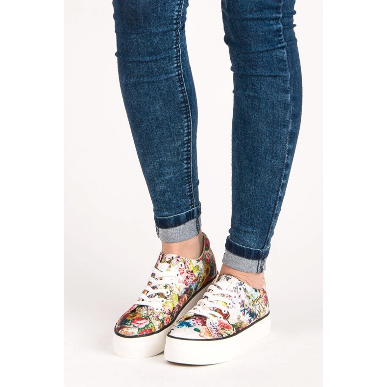 Yes Mile Tied Sneakers With Flowers multicolored 2