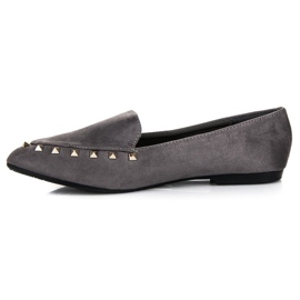 Slip-on shoes with studs grey 1
