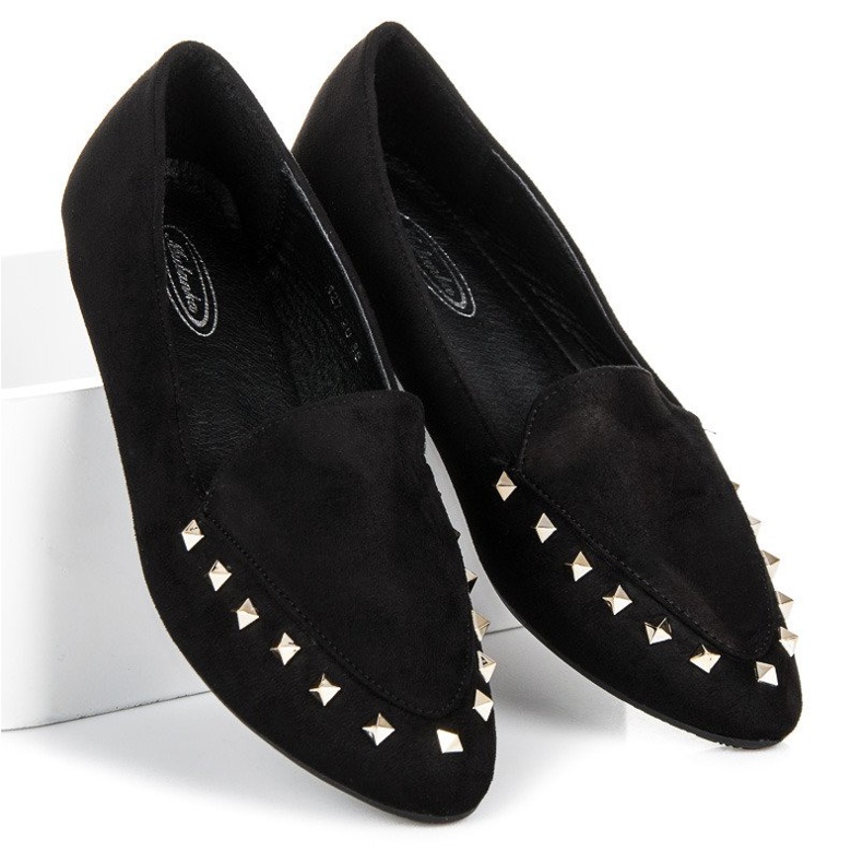 Slip-on shoes with studs black 1